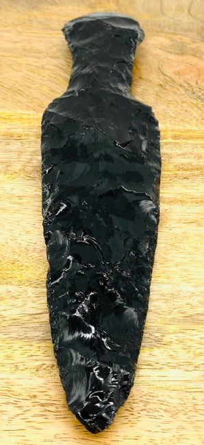 Black Obsidian Sheen Athame Carved Knife - Dagger For Ceremonies, Rituals and Magick Spellcasting